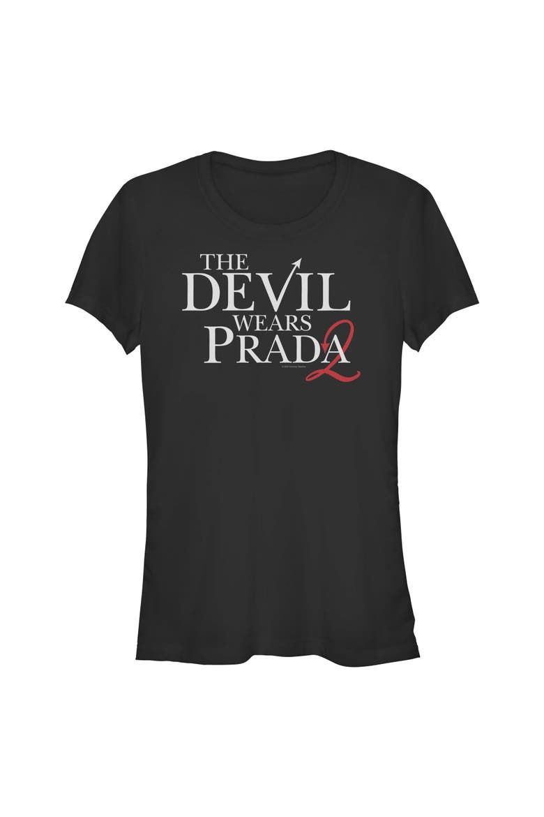 Junior's The Devil Wears Prada 2 Classic Logo  Graphic T-Shirt, Main, color, Black