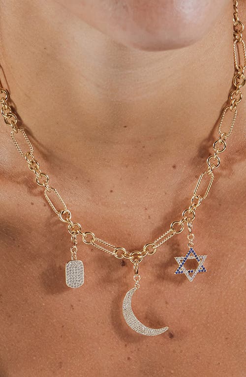 Sterling Forever Fianna Mixed Link Chain Necklace In Gold