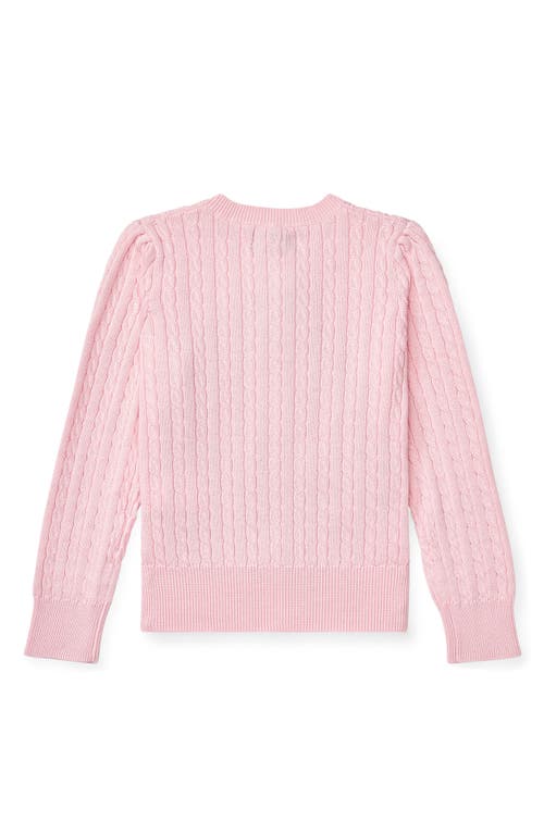 Polo Ralph Lauren Mini-cable Cotton Cardigan In Pink