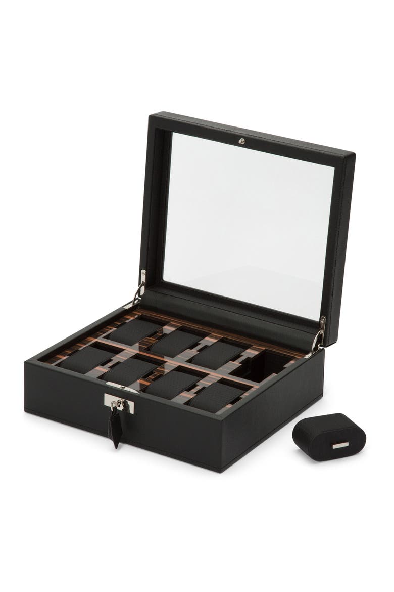 Roadster 8-Piece Watch Box, Alternate, color, BLACK