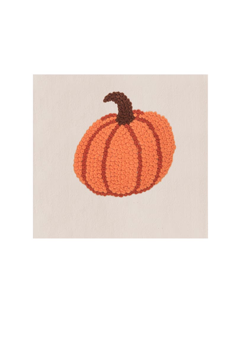 Pumpkin French Knot Cotton Flour Sack Kitchen Dishtowel, Alternate, color, Orange