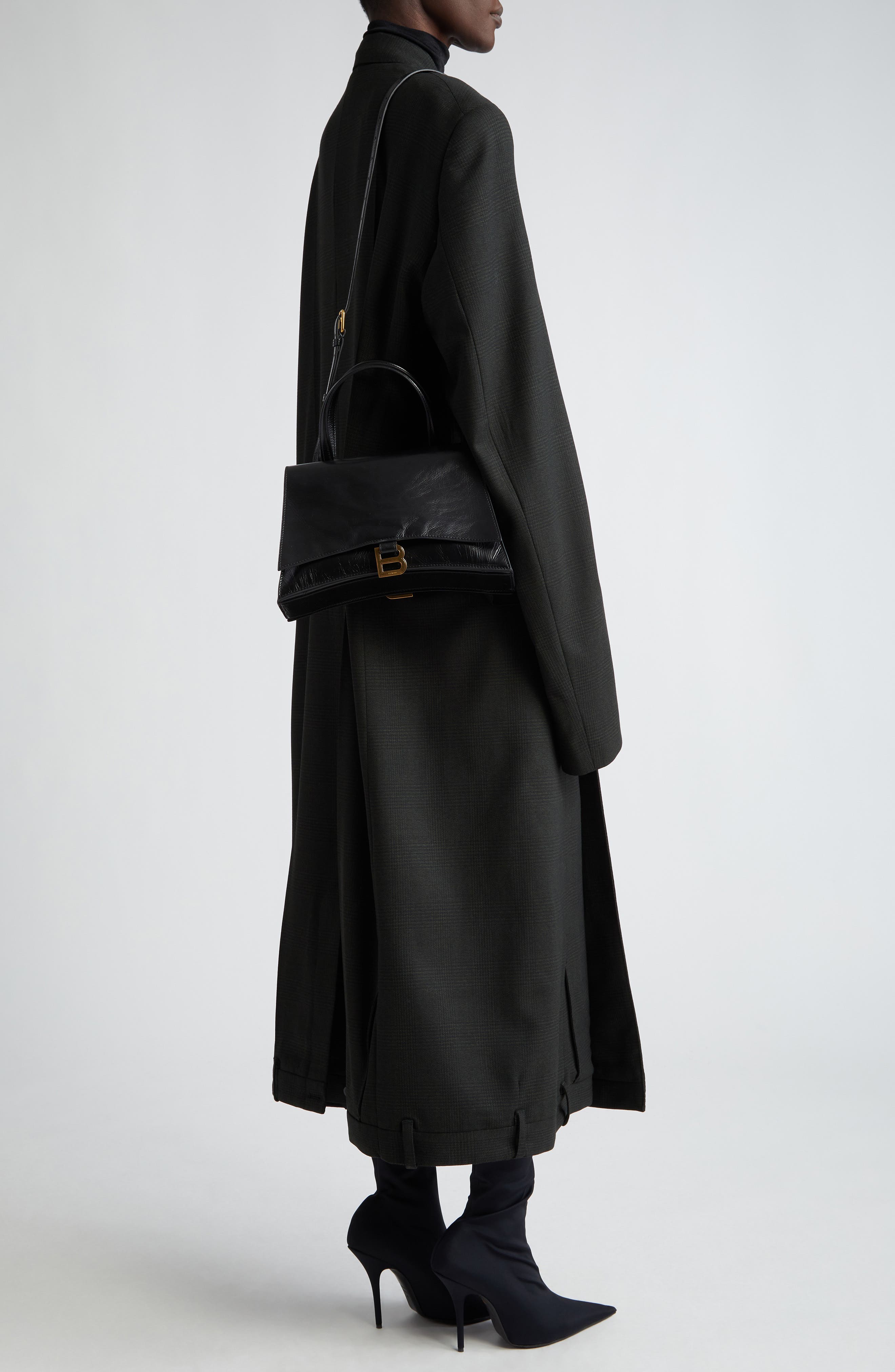 Balenciaga Crush on You Crushed Leather Shoulder Bag, Alternate, color, 