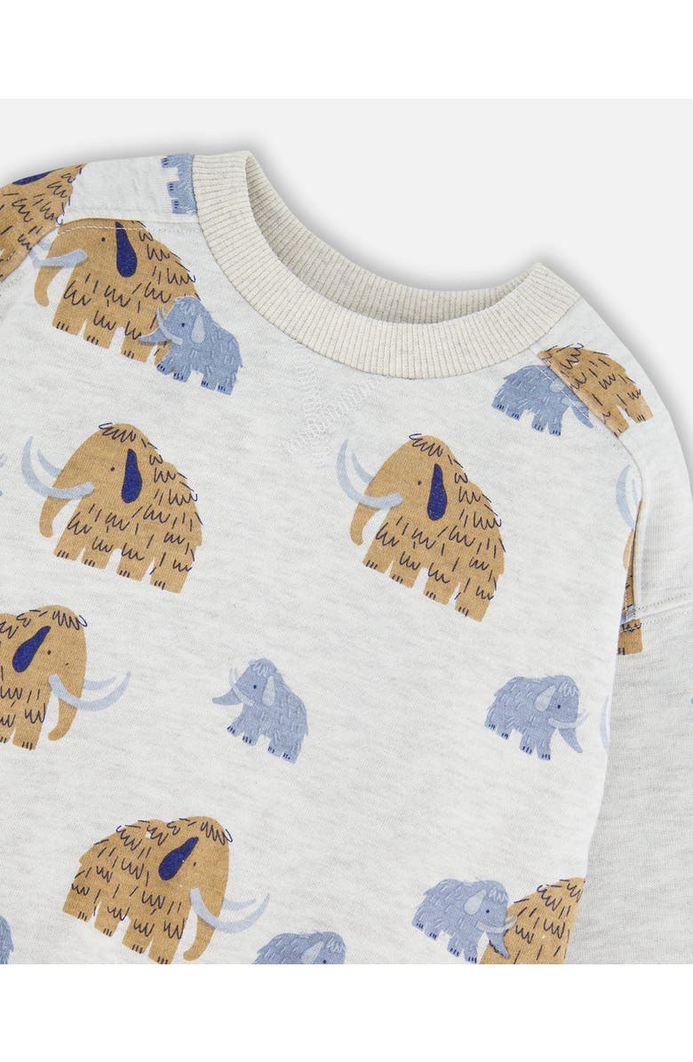 Deux par Deux Long Sleeve Crew Neck Fleece Sweatshirt Mammoth, Alternate, color, 