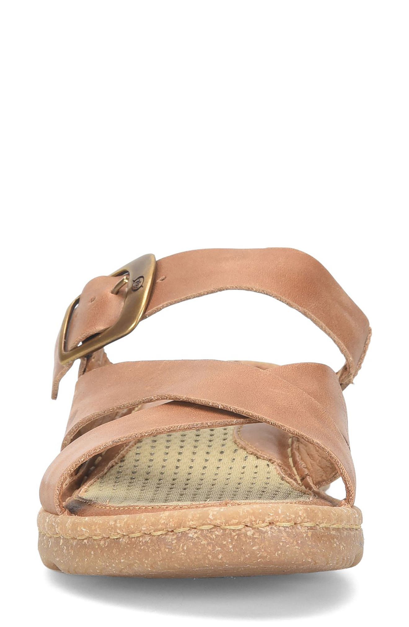 Salas Slide Sandal, Alternate, color, BROWN LEATHER