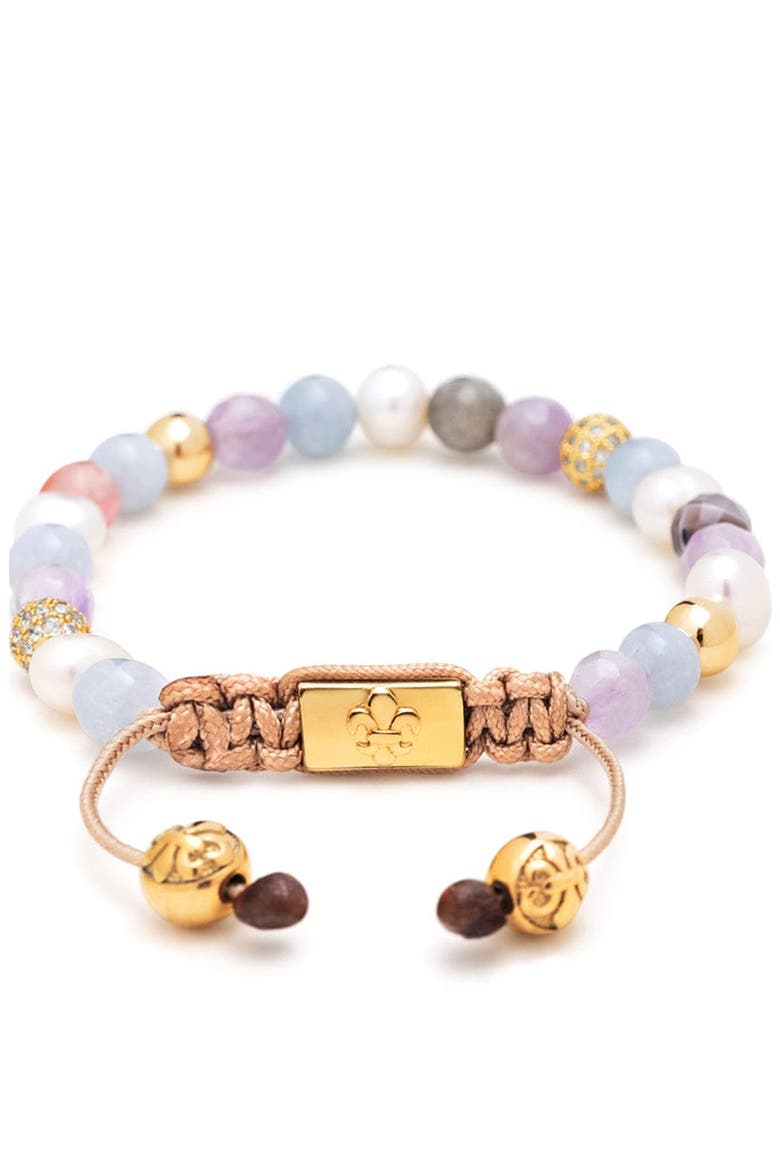 Pearl Beaded Bracelet, Alternate, color, Pastel Multicolor