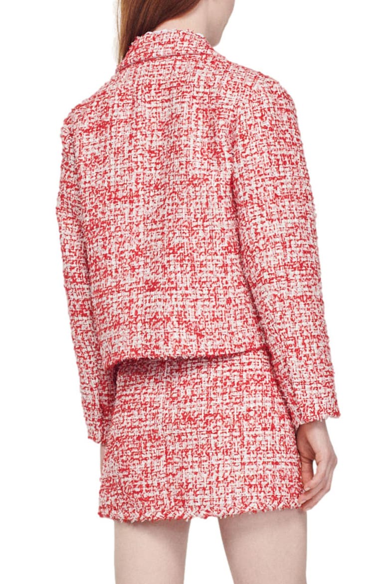 Avila Tweed Jacket, Alternate, color, ROUGE