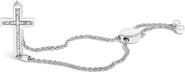 Haus of Brilliance .925 Sterling Silver Diamond Accent Cross Bolo Bracelet