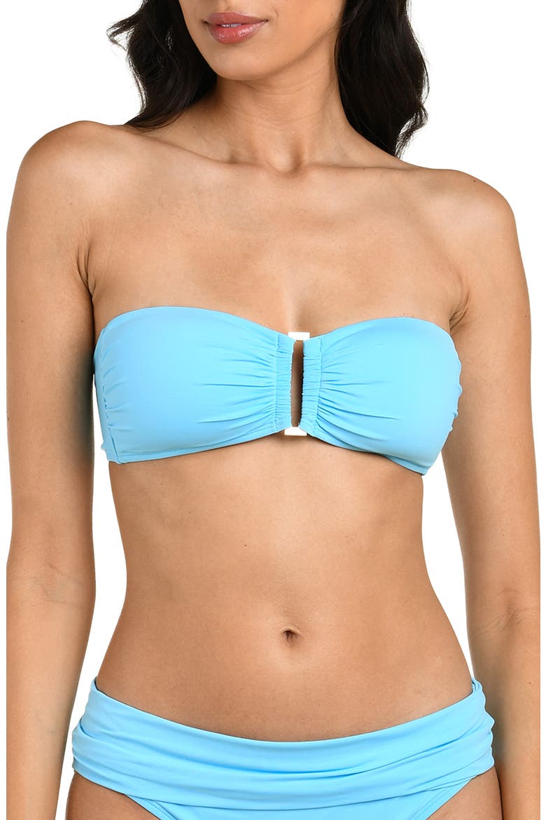 Island Goddess Bandeau Bikini Top, Alternate, color, SKY