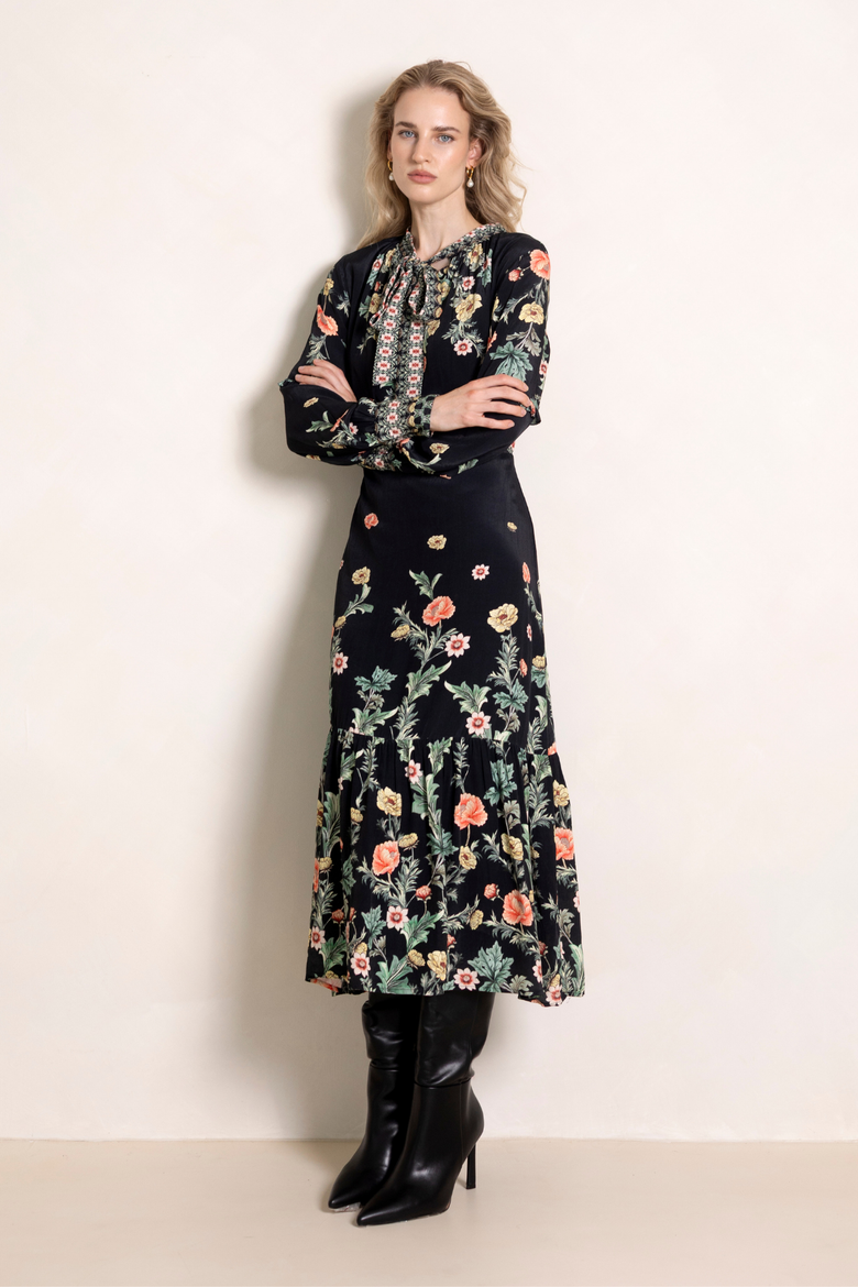 Divina Dress, Main, color, Black Floral