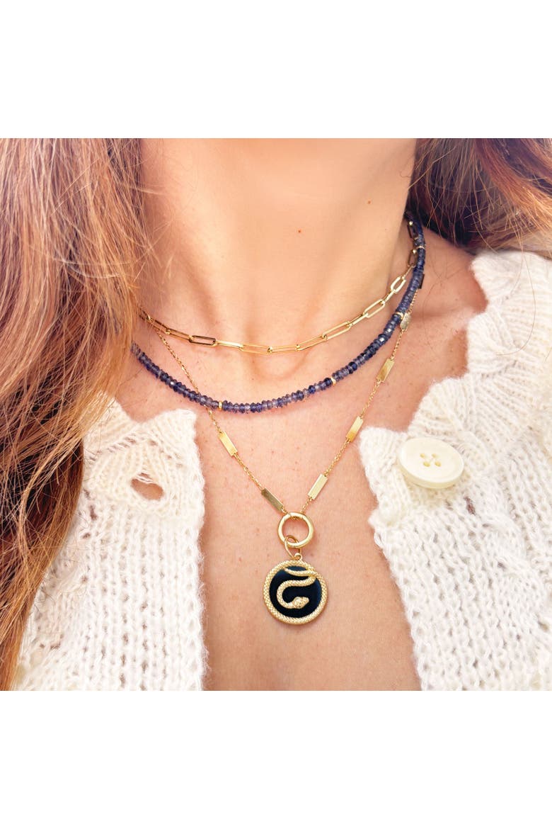 Iolite Bead Necklace, Alternate, color, lolite