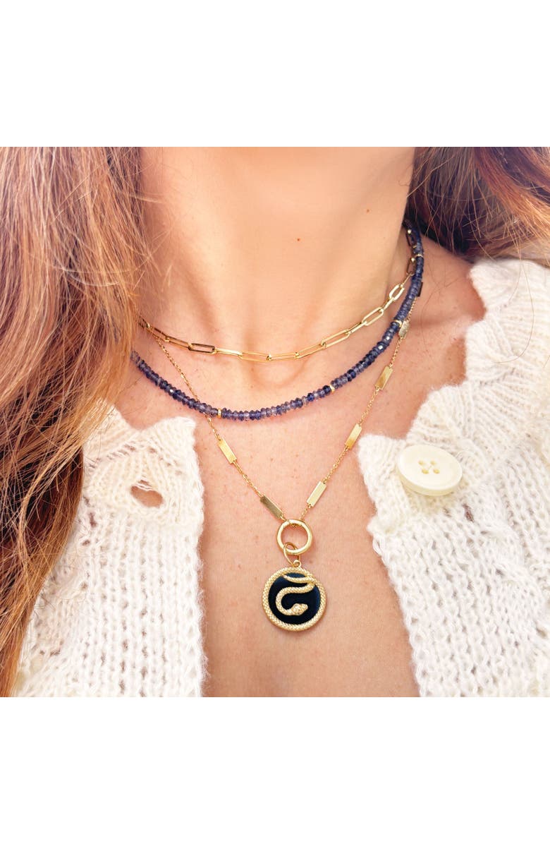 The Lovery Fine Jewelry Iolite Bead Necklace, Alternate, color, Lolite