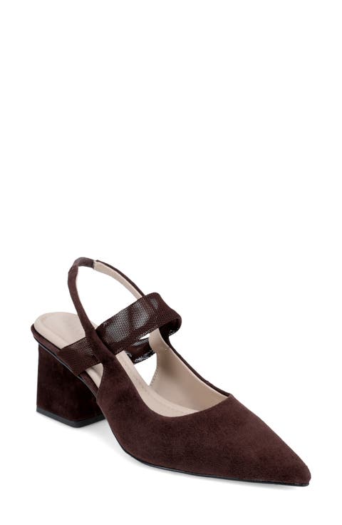 Imelde Slingback Pointed Toe Mary Jane Pump
