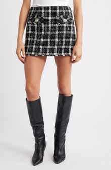 French Connection Windowpane Tweed Miniskirt