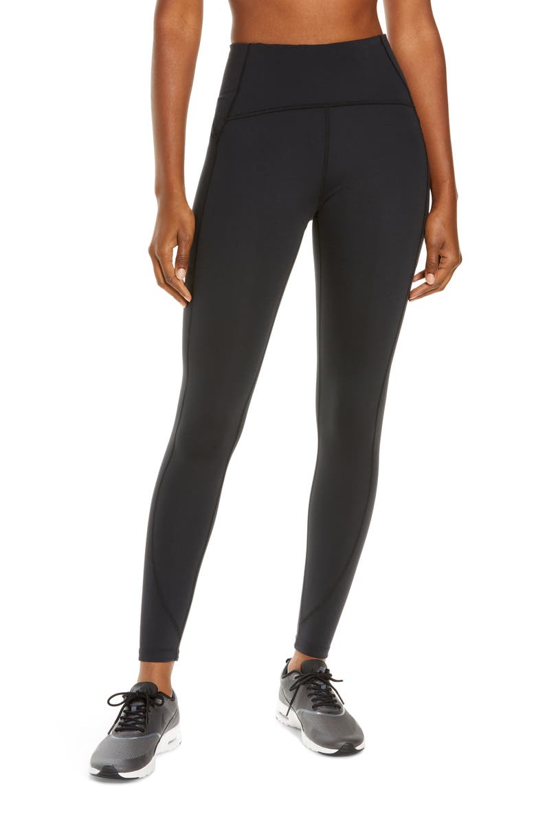 Zella Run High Waist Pocket Performance Ankle Leggings, Main, color,