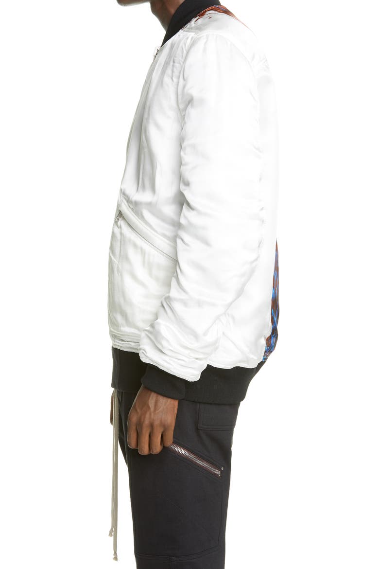 Reversible Cotton & Wool Bomber Jacket, Alternate, color, BLACK/ WHITE/ RUST