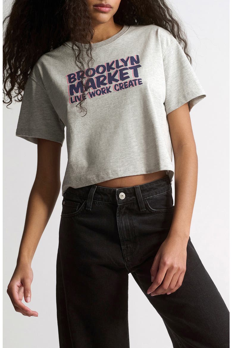 Crop Logo Graphic T-Shirt, Main, color, LIGHT GREY MELANGE