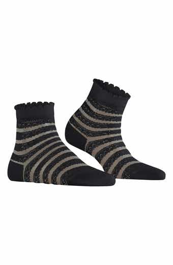 Stripe Border Lace Ankle Socks