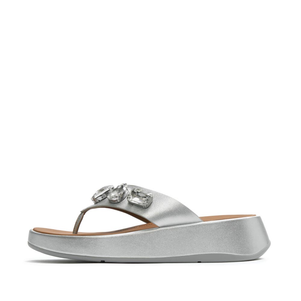 FitFlop F-Mode Ultra Toe Post Sandal, Alternate, color, Silver