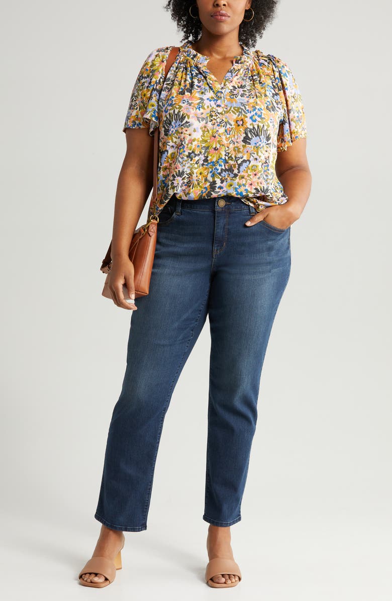 Wit & Wisdom Sawyer 'Ab'Solution High Waist Straight Leg Jeans, Main, color, In Indigo