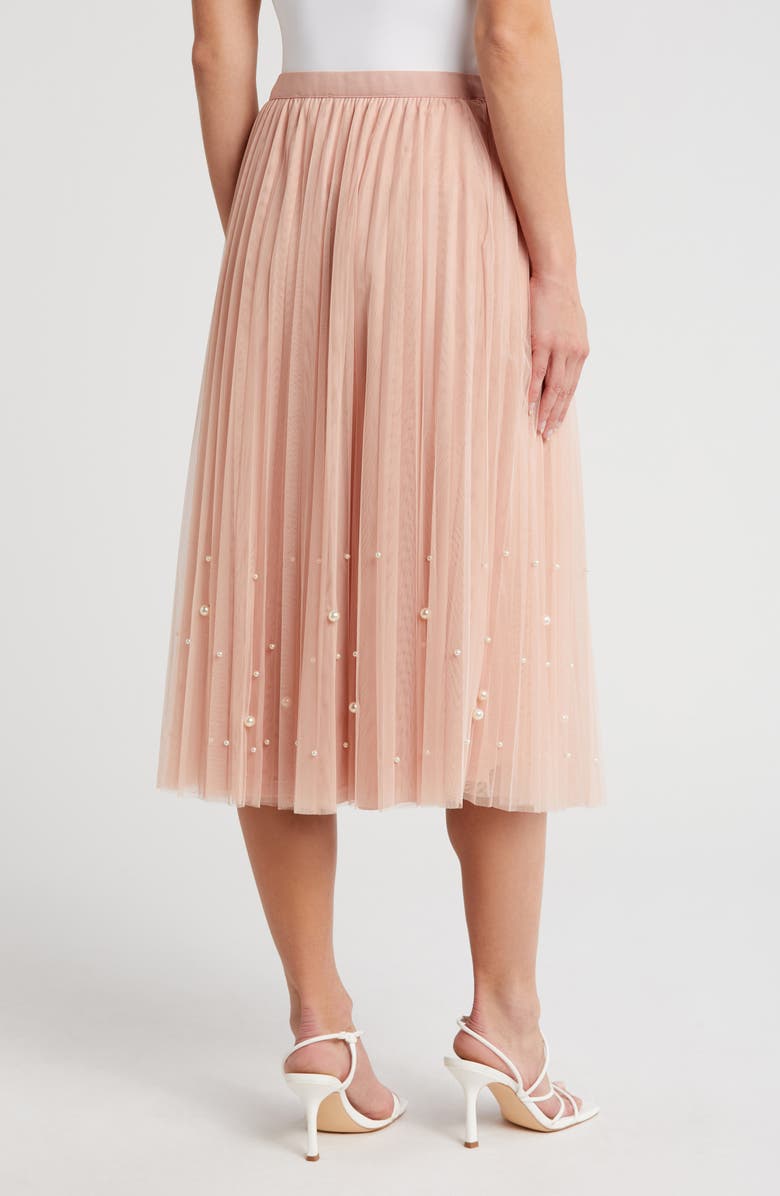 DR2 by Daniel Rainn Imitation Pearl Tulle Skirt, Alternate, color, Blush/ Ivory