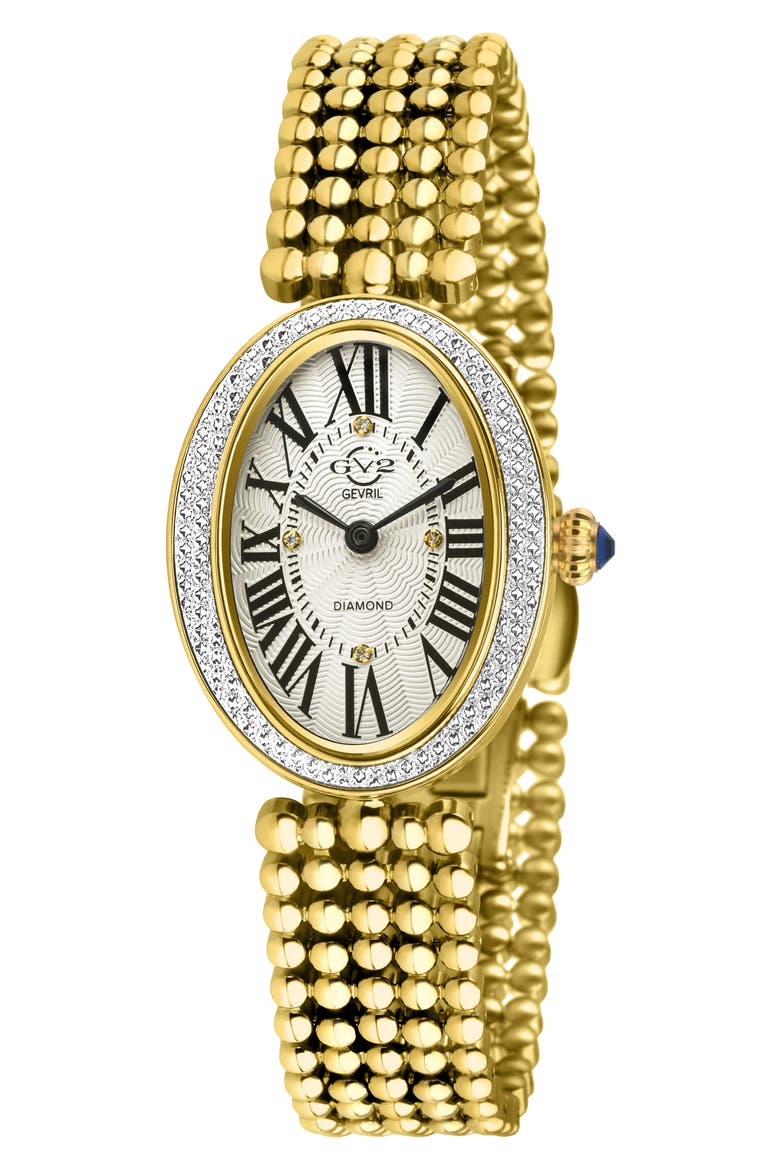 PIazza Navona Diamond Dial Bracelet Watch, 29mm x 38mm, Main, color, GOLD