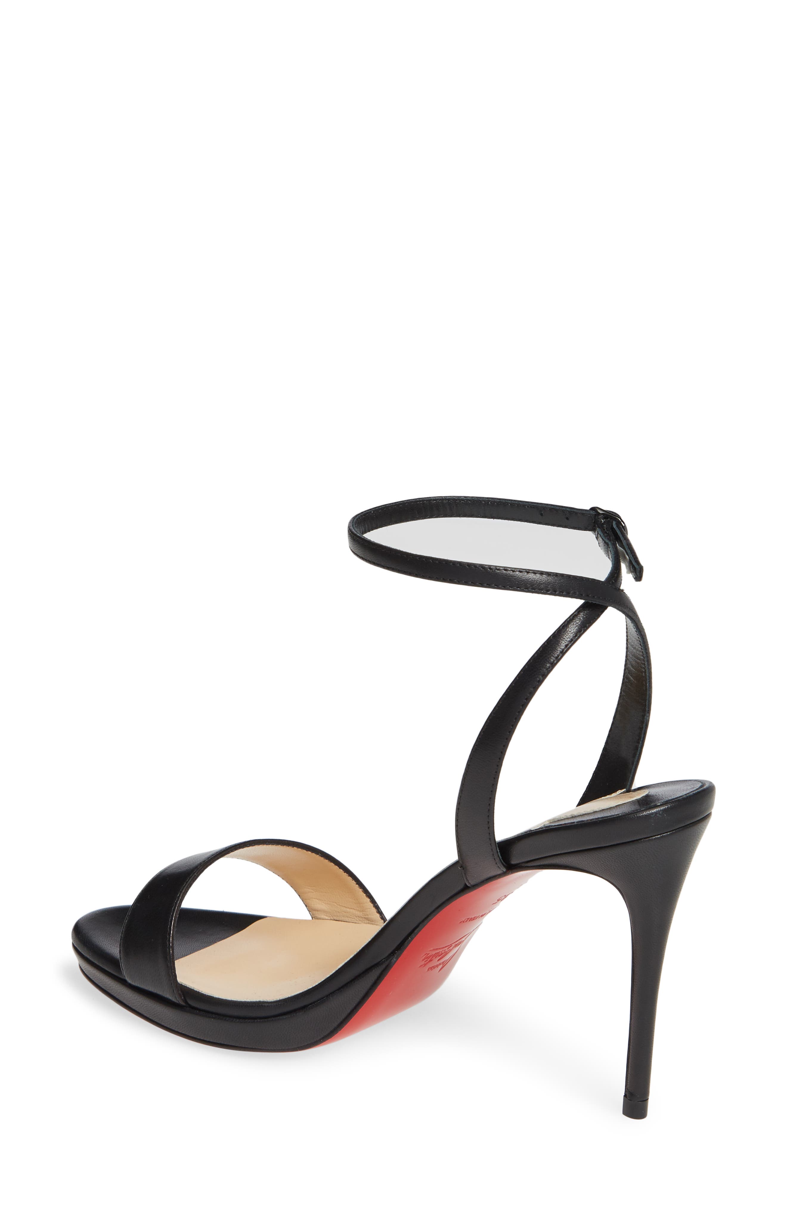 Loubi Queen Ankle Strap Sandal, Alternate, color, BLACK