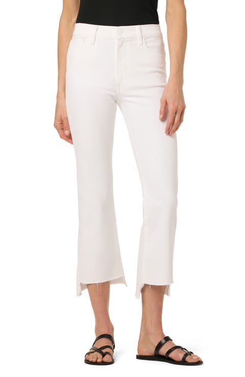 High Waist Crop Bootcut Jeans (White)