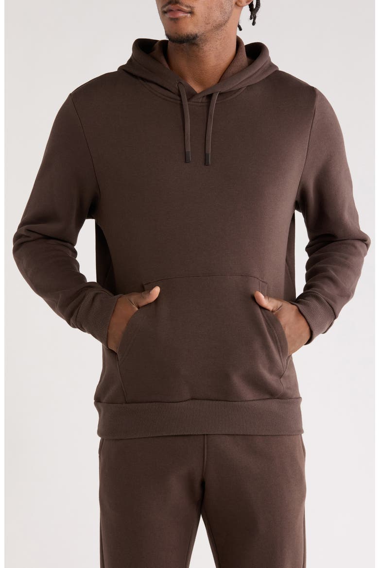 Freeform Fleece Pullover Hoodie, Main, color, BROWN MULCH