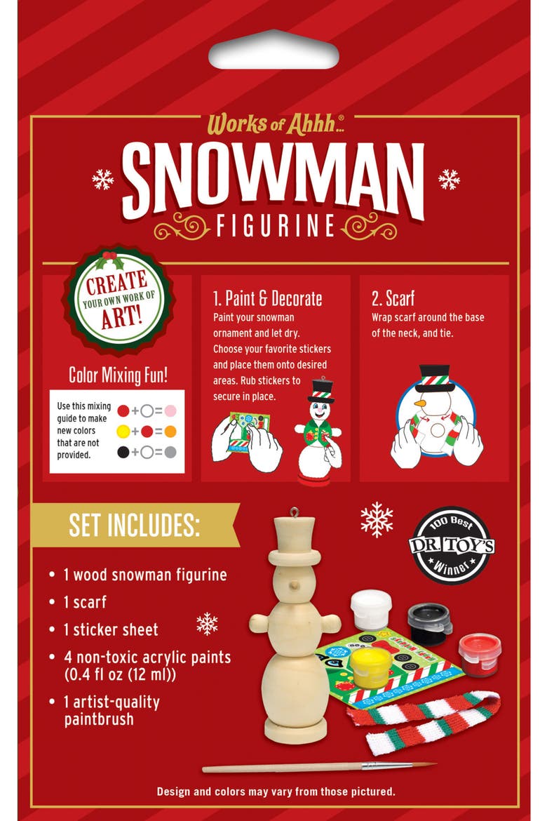 Nutcracker Snowman Ornament Paint Kit, Alternate, color, Multicolor