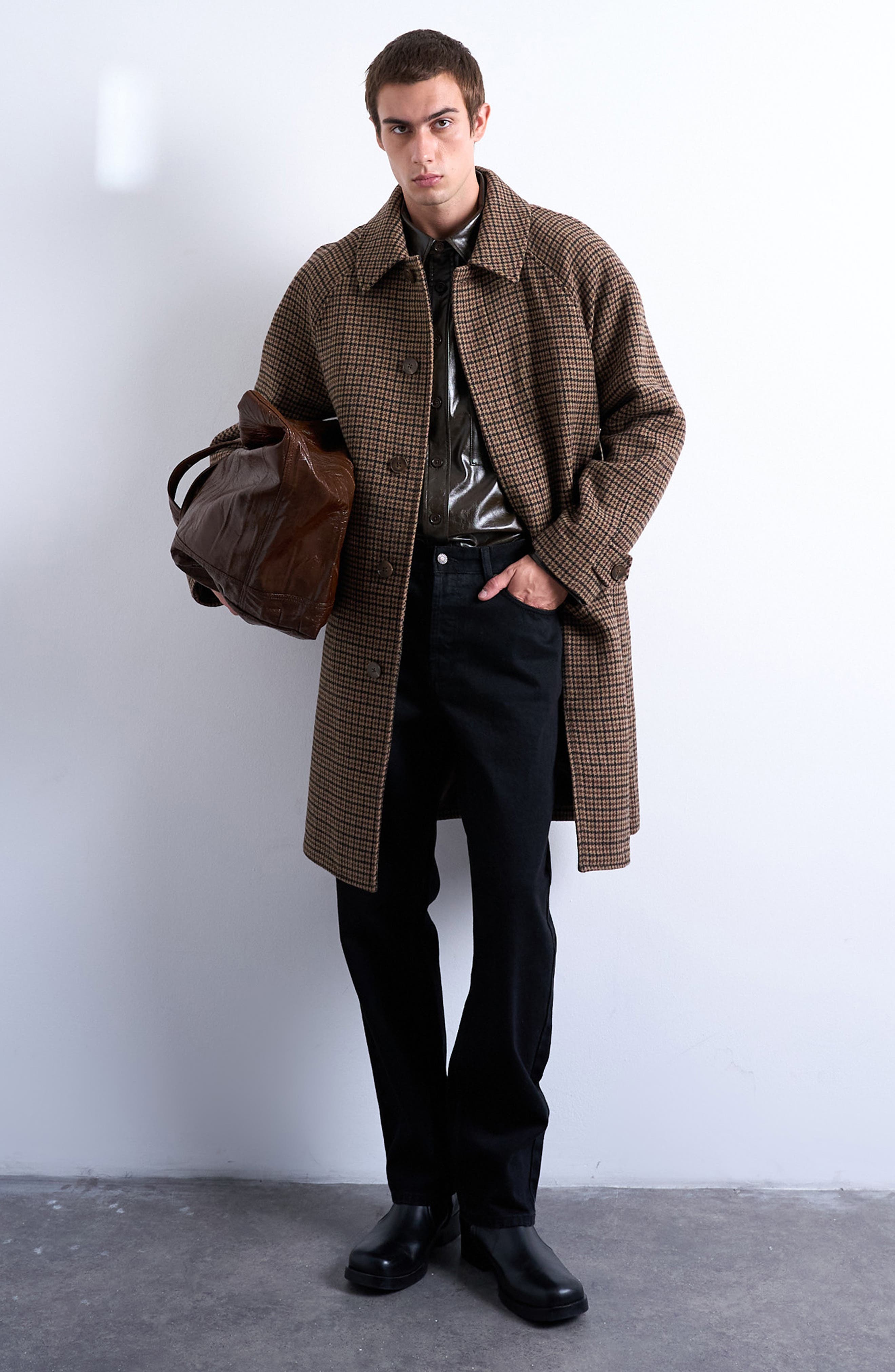 Oversize Check Overcoat