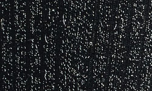 Stems Soft Metallic Crew Socks In Black