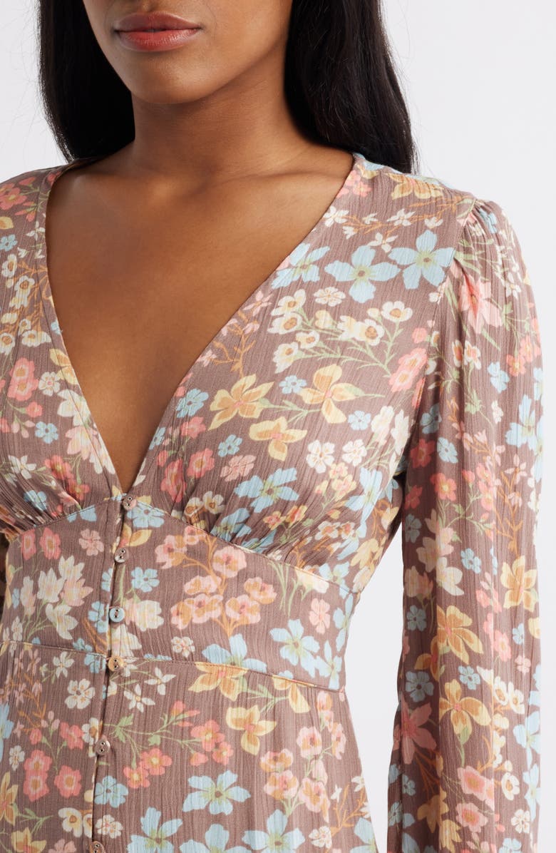 Billabong Cool Nights Floral Long Sleeve Midi Dress, Alternate, color, 