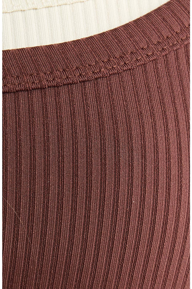 Layered Rib Sports Bra, Alternate, color, CHOCOLATE/ SHELL