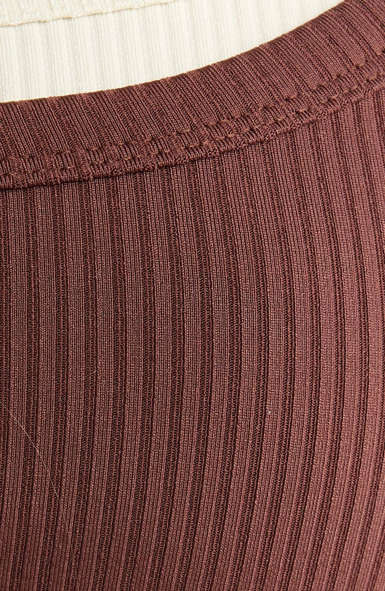Year of Ours Layered Rib Sports Bra, Alternate, color, Chocolate/ Shell