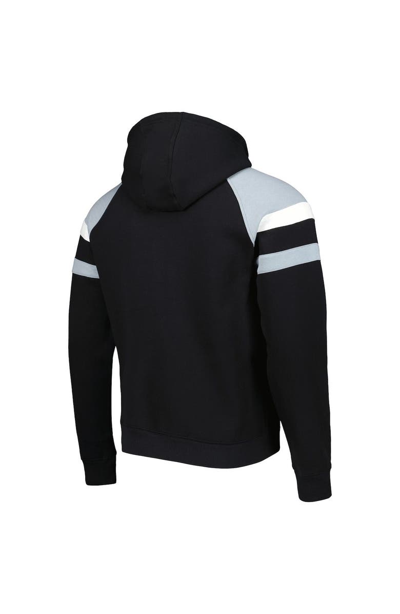 STARTER Men's Starter Black Las Vegas Raiders Draft Fleece Raglan Pullover Hoodie, Alternate, color, Black