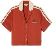 Brixton Crop Satin Bowling Shirt