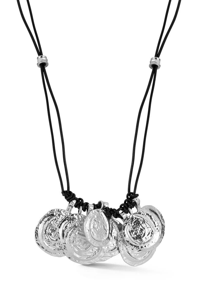 SPHERA MILANO Coin Necklace, Main, color, Silver