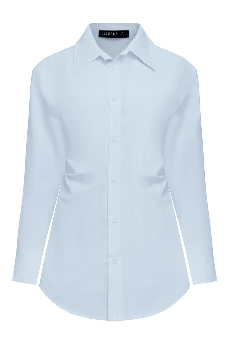 Naomi Pleated Cotton Shirt, Alternate, color, SOFT BLUE