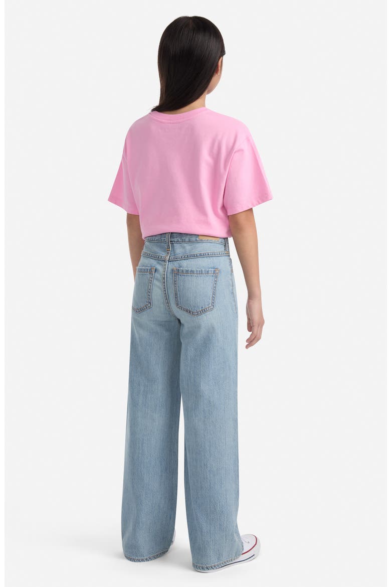 Kids' Ripped High Waist Wide Leg Jeans, Alternate, color, STRATUS DESTROY
