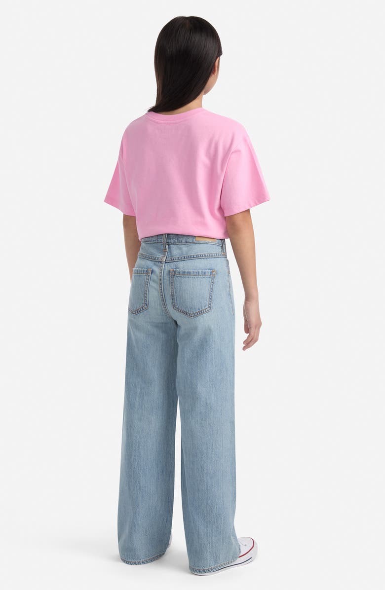 abercrombie kids Kids' Ripped High Waist Wide Leg Jeans, Alternate, color, Stratus Destroy