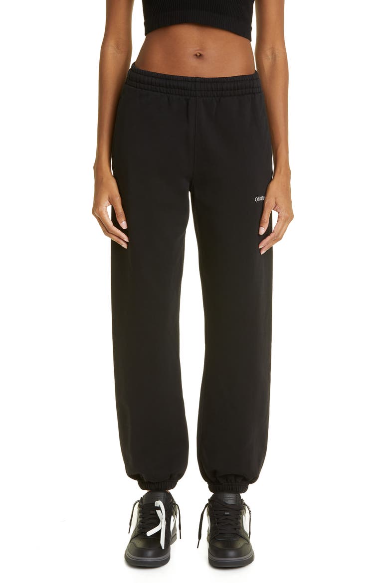 Bookish Logo Cotton Joggers, Main, color, BLACK WHITE