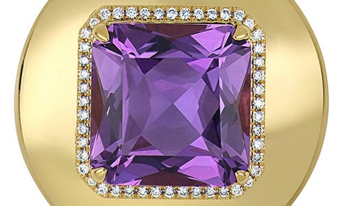 Bony Levy Iris Amethyst & Diamond Medallion Pendant Necklace In Gold