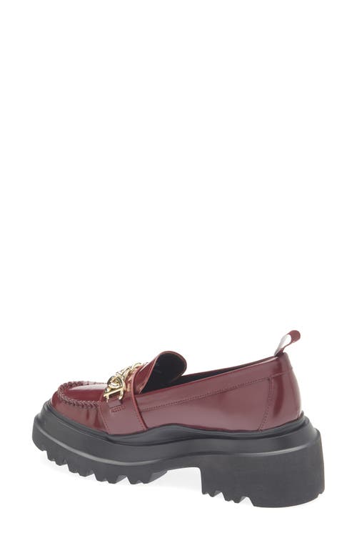 G.h.bass Chain Lug Sole Platform Loafer In Burgundy