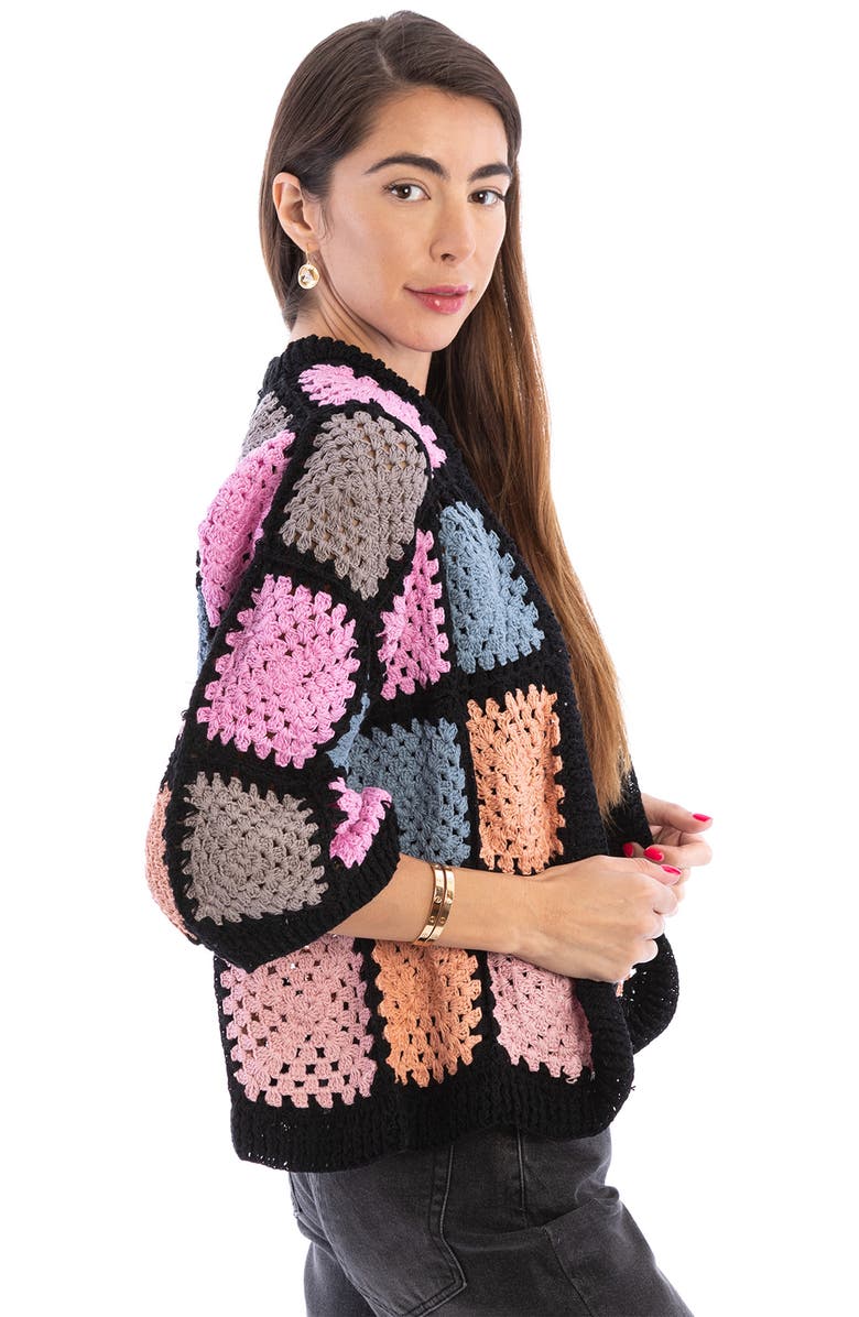 SAACHI Pastel Crochet Square Cardigan, Alternate, color,