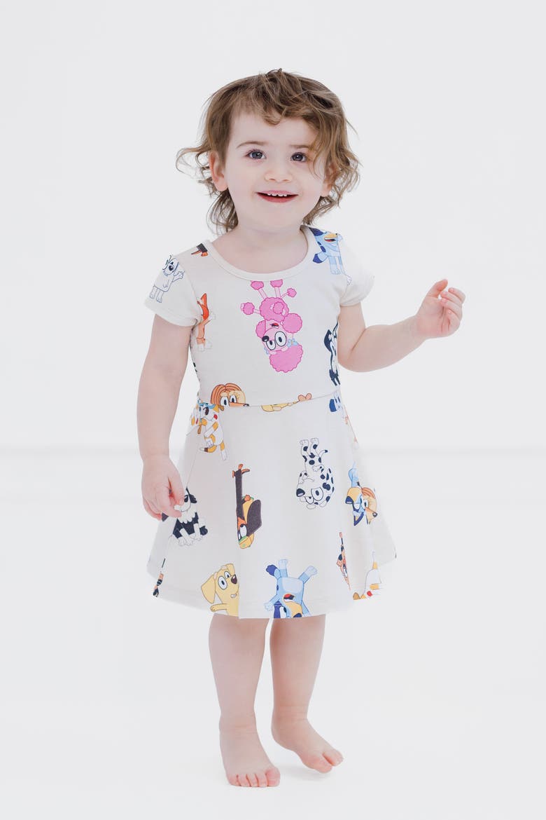 Skater Dress, Alternate, color, Beige Bluey Friends