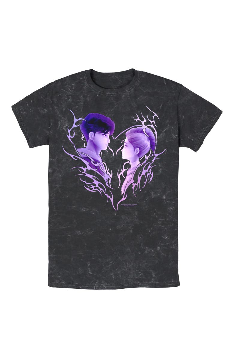 KPop Demon Hunters Men's KPop Demon Hunters Jinu and Rumi Love Graphic T-Shirt, Main, color, Black