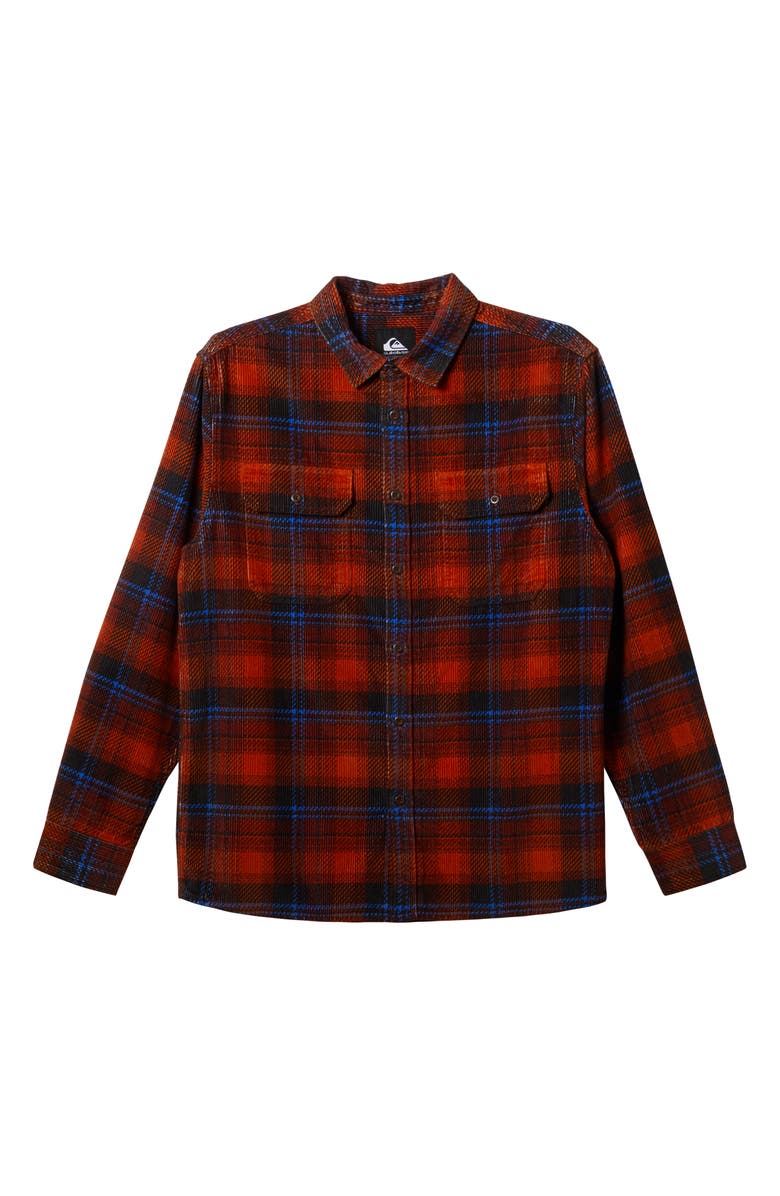 Quiksilver Venture Plaid Corduroy Button-Up Overshirt, Main, color,