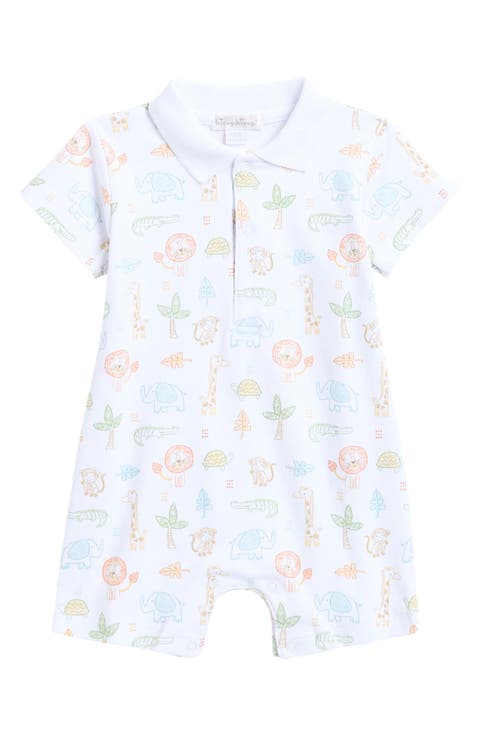 Animal Pima Cotton Polo Romper (Baby)