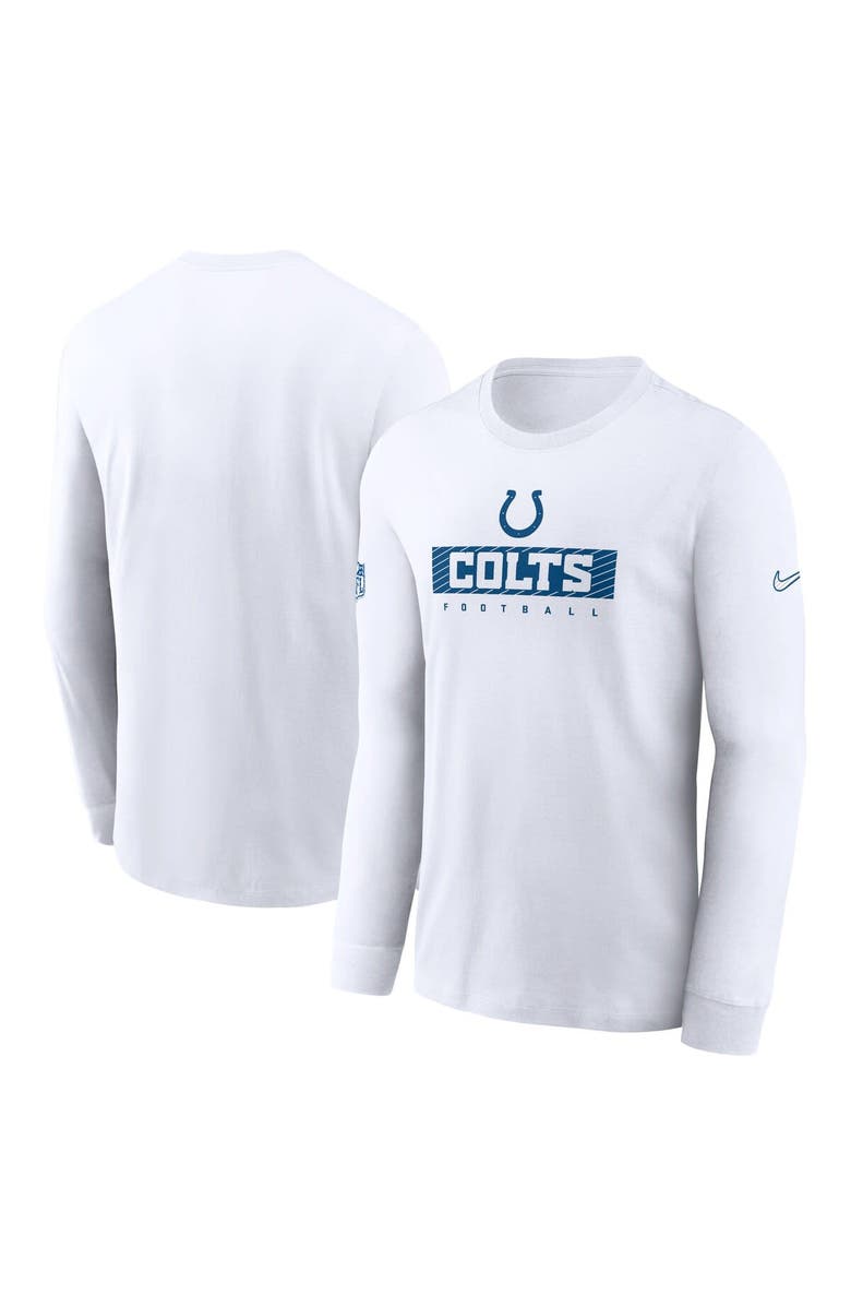 Nike Men's Nike White Indianapolis Colts Sideline Performance Long Sleeve T-Shirt, Main, color, 