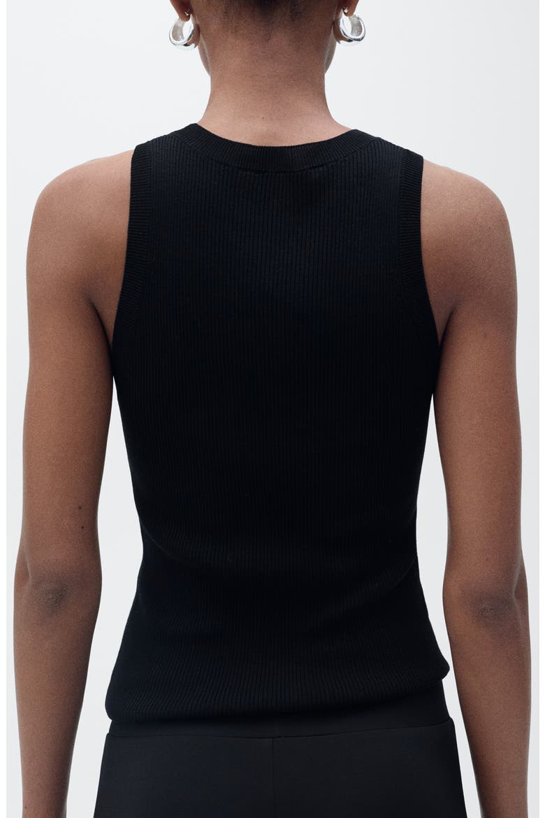 Karl Rib Tank, Alternate, color, BLACK